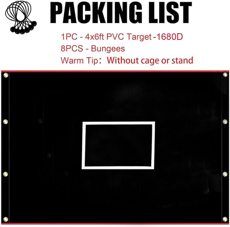 Supvision Batting Cage Backstop with Strike Zone Heavy Duty PVC Coated Oxford Fabric Vinyl Baseball Backstops with Catcher Softball Pitcher Training Equipment Aid - Image 3